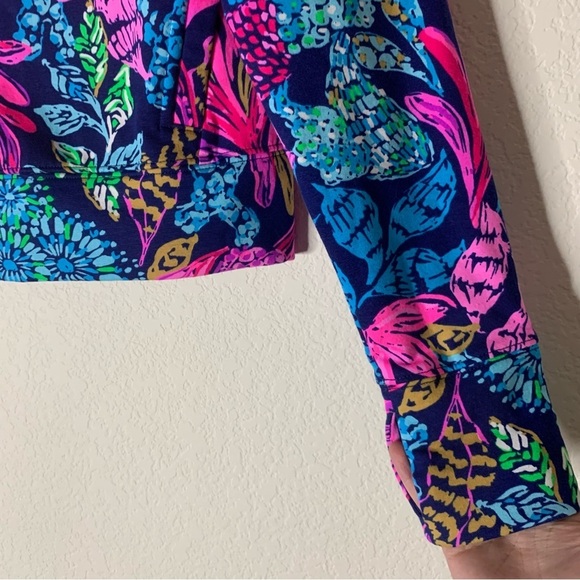 Lilly Pulitzer Womens wrenley full zip UPF 50 jacket pockets calypso coast XS - Picture 3 of 10